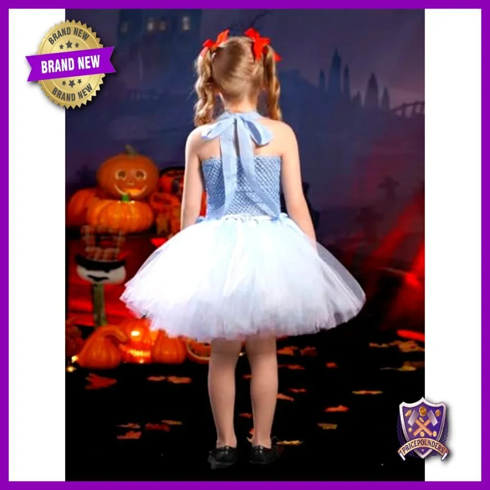 Girls Tutu Dress with Headband Elegant Party Costume Role Play Outfit